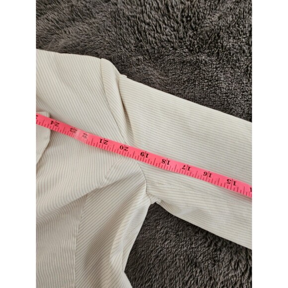 H&M White And Cream Striped Women's Suit Blazer Jacket Size 4 European Size 34 - Picture 14 of 15